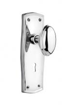 Nostalgic Warehouse 718763 - Nostalgic Warehouse Prairie Plate with Keyhole Privacy Homestead Door Knob in Bright Chrome