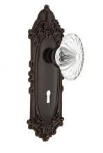 Nostalgic Warehouse 718937 - Nostalgic Warehouse Victorian Plate with Keyhole Privacy Oval Fluted Crystal Glass Door Knob in Ti