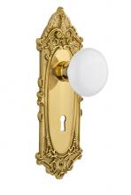 Nostalgic Warehouse 718980 - Nostalgic Warehouse Victorian Plate with Keyhole Privacy White Porcelain Door Knob in Unlacquered