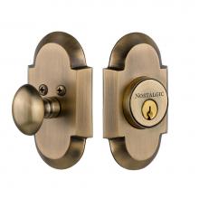 Nostalgic Warehouse 718995 - Nostalgic Warehouse Cottage Plate Single Cylinder Deadbolt in Antique Brass