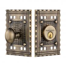 Nostalgic Warehouse 719009 - Nostalgic Warehouse Craftsman Plate Single Cylinder Deadbolt in Antique Brass