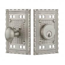 Nostalgic Warehouse 719012 - Nostalgic Warehouse Craftsman Plate Single Cylinder Deadbolt in Satin Nickel