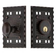 Nostalgic Warehouse 719013 - Nostalgic Warehouse Craftsman Plate Single Cylinder Deadbolt in Timeless Bronze