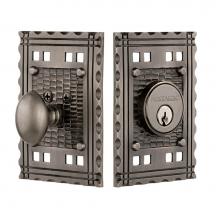 Nostalgic Warehouse 719015 - Nostalgic Warehouse Craftsman Plate Single Cylinder Deadbolt in Antique Pewter