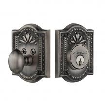 Nostalgic Warehouse 719034 - Nostalgic Warehouse Meadows Plate Single Cylinder Deadbolt in Antique Pewter