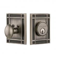 Nostalgic Warehouse 719048 - Nostalgic Warehouse Mission Plate Single Cylinder Deadbolt in Antique Pewter