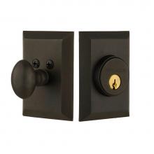 Nostalgic Warehouse 719059 - Nostalgic Warehouse New York Plate Single Cylinder Deadbolt in Oil_Rubbed Bronze