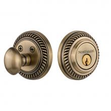 Nostalgic Warehouse 719071 - Nostalgic Warehouse Rope Rosette Single Cylinder Deadbolt in Antique Brass