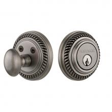 Nostalgic Warehouse 719079 - Nostalgic Warehouse Rope Rosette Single Cylinder Deadbolt in Antique Pewter