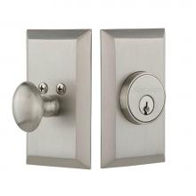 Nostalgic Warehouse 719090 - Nostalgic Warehouse Studio Plate Single Cylinder Deadbolt in Satin Nickel