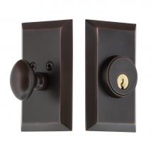 Nostalgic Warehouse 719091 - Nostalgic Warehouse Studio Plate Single Cylinder Deadbolt in Timeless Bronze