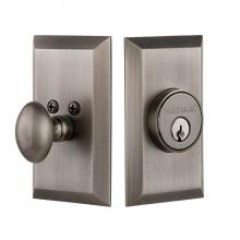 Nostalgic Warehouse 719093 - Nostalgic Warehouse Studio Plate Single Cylinder Deadbolt in Antique Pewter