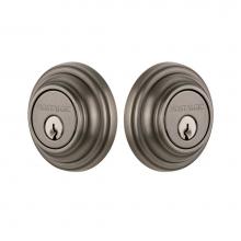 Nostalgic Warehouse 719120 - Nostalgic Warehouse Classic Rosette Double Cylinder Deadbolt in Antique Pewter
