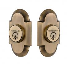 Nostalgic Warehouse 719126 - Nostalgic Warehouse Cottage Plate Double Cylinder Deadbolt in Antique Brass