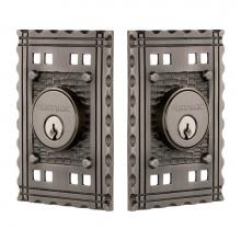 Nostalgic Warehouse 719141 - Nostalgic Warehouse Craftsman Plate Double Cylinder Deadbolt in Antique Pewter