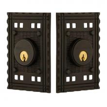 Nostalgic Warehouse 719142 - Nostalgic Warehouse Craftsman Plate Double Cylinder Deadbolt in Oil_Rubbed Bronze