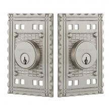 Nostalgic Warehouse 719143 - Nostalgic Warehouse Craftsman Plate Double Cylinder Deadbolt in Satin Nickel