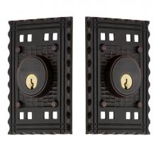 Nostalgic Warehouse 719144 - Nostalgic Warehouse Craftsman Plate Double Cylinder Deadbolt in Timeless Bronze