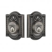 Nostalgic Warehouse 719165 - Nostalgic Warehouse Meadows Plate Double Cylinder Deadbolt in Antique Pewter