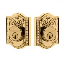 Nostalgic Warehouse 719177 - Nostalgic Warehouse Meadows Plate Double Cylinder Deadbolt in Unlacquered Brass