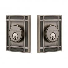 Nostalgic Warehouse 719179 - Nostalgic Warehouse Mission Plate Double Cylinder Deadbolt in Antique Pewter