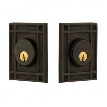 Nostalgic Warehouse 719180 - Nostalgic Warehouse Mission Plate Double Cylinder Deadbolt in Oil_Rubbed Bronze