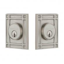 Nostalgic Warehouse 719181 - Nostalgic Warehouse Mission Plate Double Cylinder Deadbolt in Satin Nickel