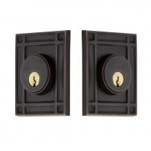 Nostalgic Warehouse 719182 - Nostalgic Warehouse Mission Plate Double Cylinder Deadbolt in Timeless Bronze