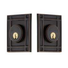 Nostalgic Warehouse 719187 - Nostalgic Warehouse Mission Plate Double Cylinder Deadbolt in Timeless Bronze