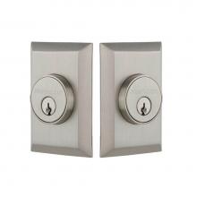 Nostalgic Warehouse 719192 - Nostalgic Warehouse New York Plate Double Cylinder Deadbolt in Satin Nickel