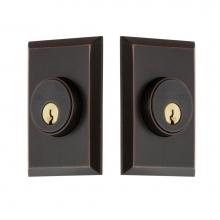 Nostalgic Warehouse 719193 - Nostalgic Warehouse New York Plate Double Cylinder Deadbolt in Timeless Bronze