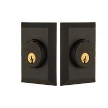 Nostalgic Warehouse 719197 - Nostalgic Warehouse New York Plate Double Cylinder Deadbolt in Oil_Rubbed Bronze