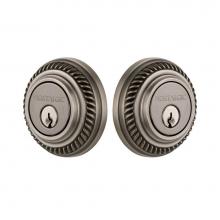 Nostalgic Warehouse 719203 - Nostalgic Warehouse Rope Rosette Double Cylinder Deadbolt in Antique Pewter