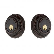 Nostalgic Warehouse 719207 - Nostalgic Warehouse Rope Rosette Double Cylinder Deadbolt in Timeless Bronze