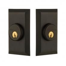 Nostalgic Warehouse 719219 - Nostalgic Warehouse Studio Plate Double Cylinder Deadbolt in Oil_Rubbed Bronze