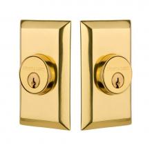 Nostalgic Warehouse 719220 - Nostalgic Warehouse Studio Plate Double Cylinder Deadbolt in Polished Brass