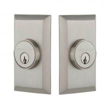 Nostalgic Warehouse 719221 - Nostalgic Warehouse Studio Plate Double Cylinder Deadbolt in Satin Nickel