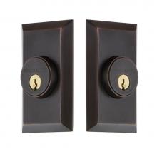 Nostalgic Warehouse 719222 - Nostalgic Warehouse Studio Plate Double Cylinder Deadbolt in Timeless Bronze