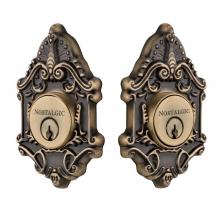 Nostalgic Warehouse 719237 - Nostalgic Warehouse Victorian Plate Double Cylinder Deadbolt in Antique Brass