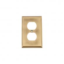 Nostalgic Warehouse 719704 - Nostalgic Warehouse New York Switch Plate with Outlet in Antique Brass