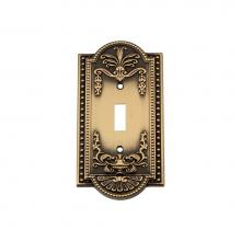 Nostalgic Warehouse 719710 - Nostalgic Warehouse Meadows Switch Plate with Single Toggle in Antique Brass