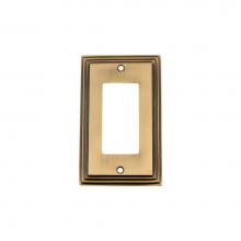 Nostalgic Warehouse 719737 - Nostalgic Warehouse Deco Switch Plate with Single Rocker in Antique Brass