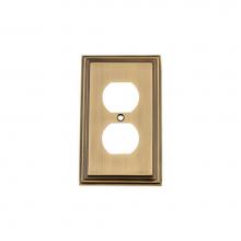 Nostalgic Warehouse 719740 - Nostalgic Warehouse Deco Switch Plate with Outlet in Antique Brass