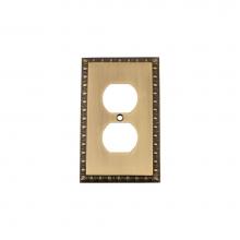 Nostalgic Warehouse 719764 - Nostalgic Warehouse Egg & Dart Switch Plate with Outlet in Antique Brass