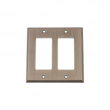 Nostalgic Warehouse 719774 - Nostalgic Warehouse New York Switch Plate with Double Rocker in Antique Pewter