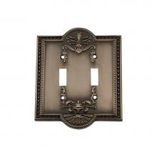 Nostalgic Warehouse 719783 - Nostalgic Warehouse Meadows Switch Plate with Double Toggle in Antique Pewter