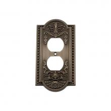 Nostalgic Warehouse 719788 - Nostalgic Warehouse Meadows Switch Plate with Outlet in Antique Pewter