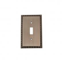Nostalgic Warehouse 719830 - Nostalgic Warehouse Egg & Dart Switch Plate with Single Toggle in Antique Pewter