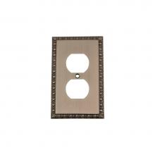 Nostalgic Warehouse 719836 - Nostalgic Warehouse Egg & Dart Switch Plate with Outlet in Antique Pewter