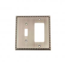 Nostalgic Warehouse 719838 - Nostalgic Warehouse Egg & Dart Switch Plate with Toggle and Rocker in Antique Pewter
